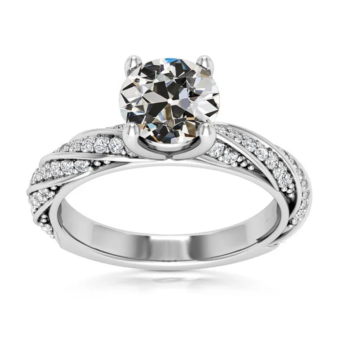 Rings HarryChadEntcom Anniversary Ring Round Old Miner Genuine Natural Earth Mined Diamond 4 Prong Set 575 Carats Rings HarryChadEntcom Anniversary Ring Round Old Miner Genuine Natural Earth Mined Diamond 4 Prong Set 575 Carats