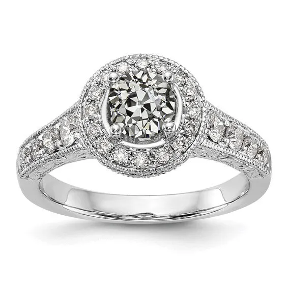 Rings HarryChadEntcom Antique Style Halo Ring Old Cut Natural Earth Mined Diamond 325 Carats Milgrain Shank Rings HarryChadEntcom Antique Style Halo Ring Old Cut Natural Earth Mined Diamond 325 Carats Milgrain Shank