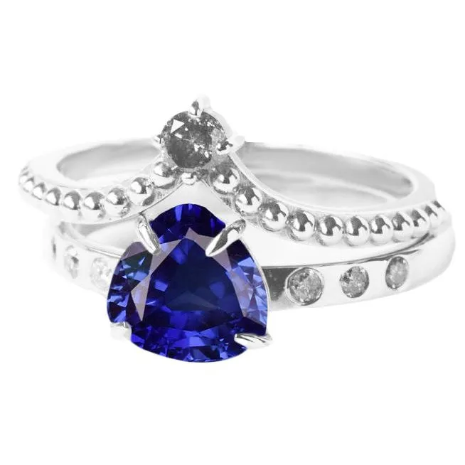 Rings HarryChadEntcom Natural Earth Mined Diamond Wedding Ring Set Trillion Blue Sapphire 2 Carats Rings HarryChadEntcom Natural Earth Mined Diamond Wedding Ring Set Trillion Blue Sapphire 2 Carats