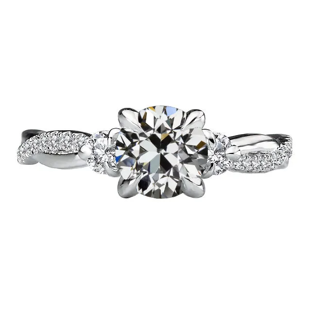 Rings HarryChadEntcom Round Old Mine Cut Genuine Natural Earth Mined Diamond Ring Prong Twisted Shank 450 Carats Rings HarryChadEntcom Round Old Mine Cut Genuine Natural Earth Mined Diamond Ring Prong Twisted Shank 450 Carats