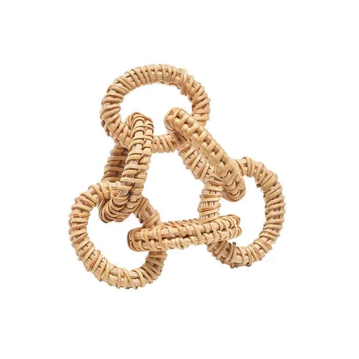 Rings Kim Seybert Kim Seybert Rattan Link Napkin Ring in Natural Set of 4
