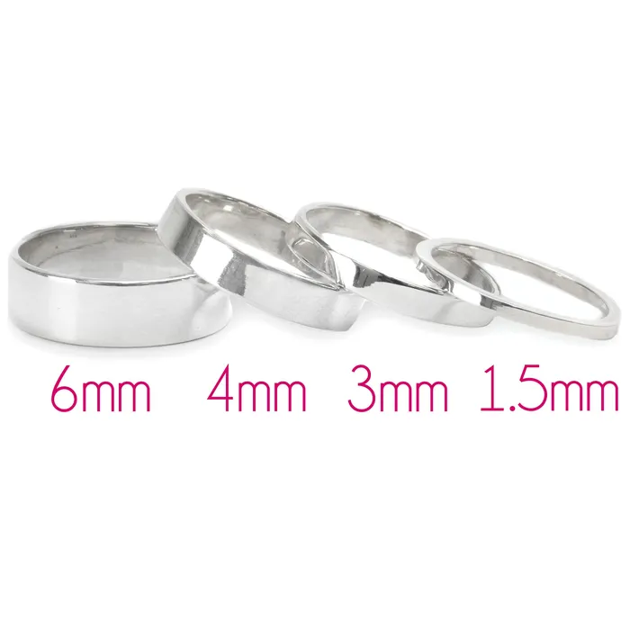 Rings PSV Sterling Silver Ring Stamping Blank 3mm Wide SIZE 9