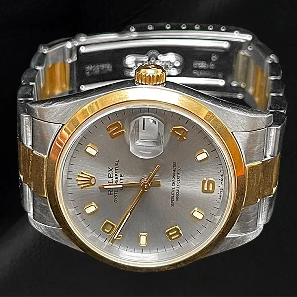 Rings Rolex Oyster Perpetual Date Silver Arabic 34mm Two Tone Watch HarryChadEntcom Rings Rolex Oyster Perpetual Date Silver Arabic 34mm Two Tone Watch HarryChadEntcom