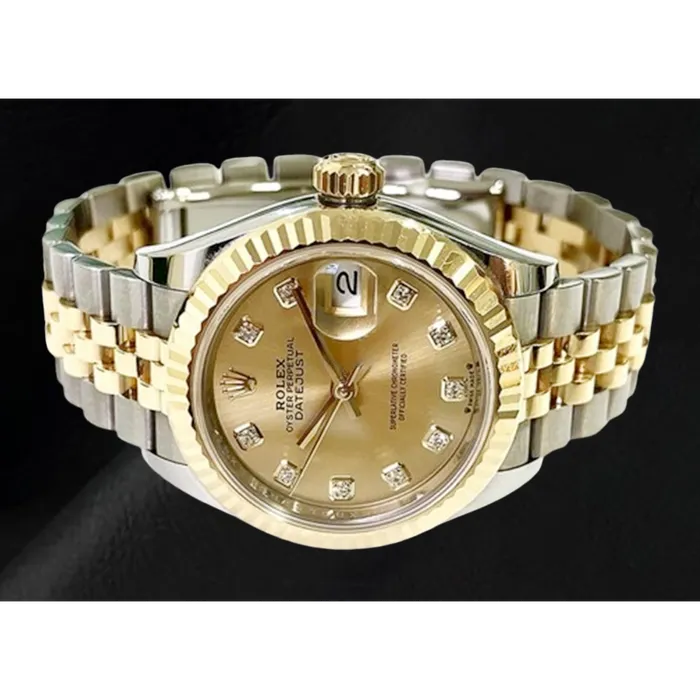 Rolex Datejust 28 mm Champagne Diamond Dial 2010 Model Two Tone Watch HarryChadEntcom Rings Rolex Datejust 28 mm Champagne Diamond Dial 2010 Model Two Tone Watch HarryChadEntcom Rings