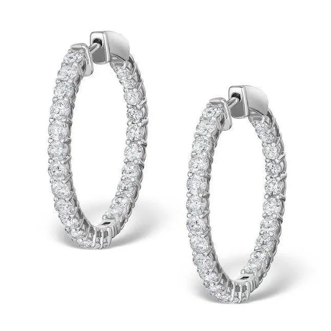 Round Cut 580 Carats F Vvs1 Natural Earth Mined Diamonds Lady Hoop Earrings Gold 14K GB Earrings Round Cut 580 Carats F Vvs1 Natural Earth Mined Diamonds Lady Hoop Earrings Gold 14K GB Earrings