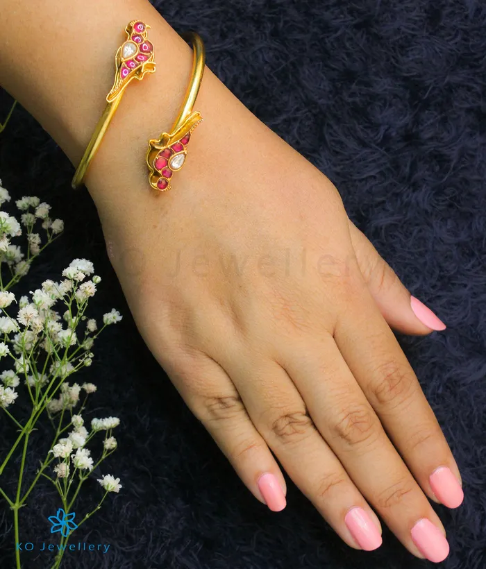 Silversmith Bracelets The Chayla Silver Kada Bracelet Red