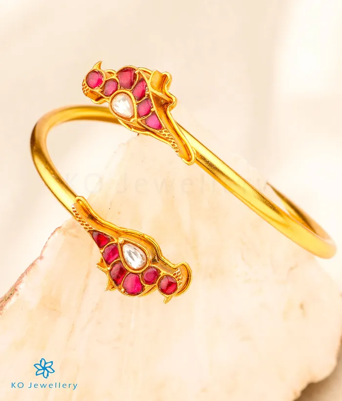 Silversmith Bracelets The Chayla Silver Kada Bracelet Red