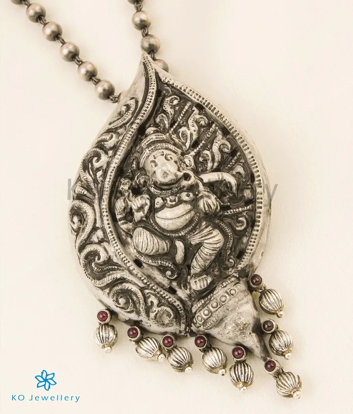 Silversmith Necklaces The Natya Ganesha Silver Nakkasi Necklace
