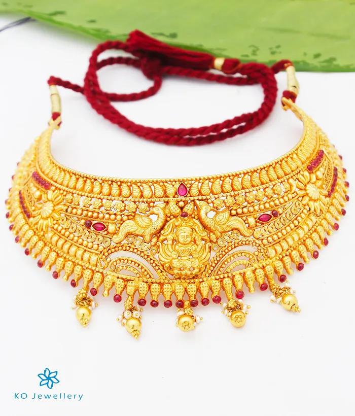 Silversmith Necklaces The Snigdha Silver Bridal Lakshmi Necklace