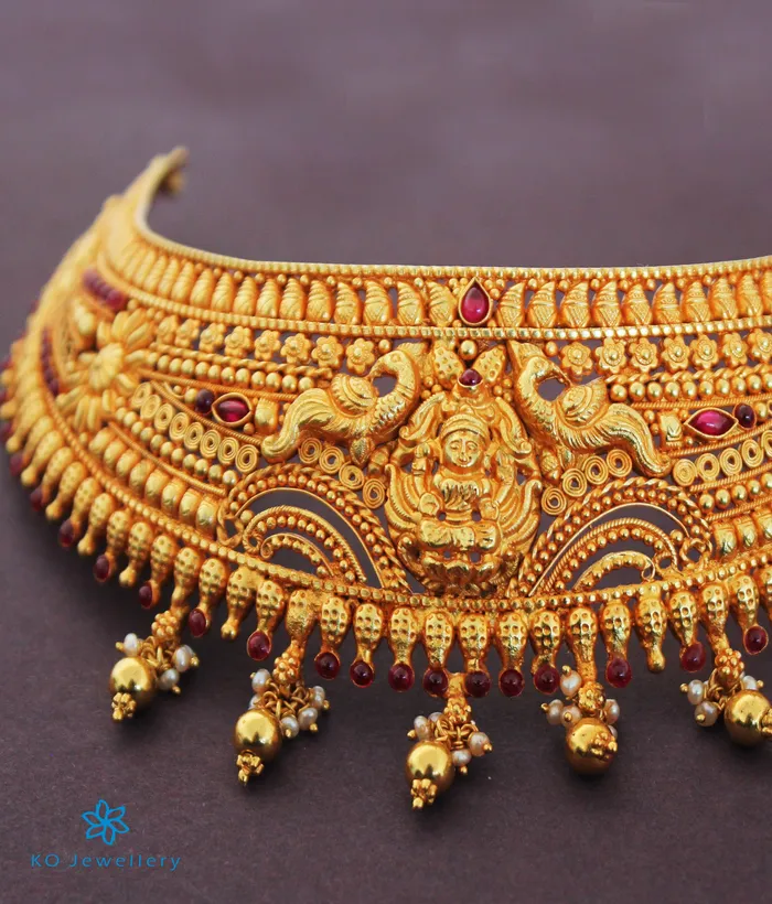 Silversmith Necklaces The Snigdha Silver Bridal Lakshmi Necklace