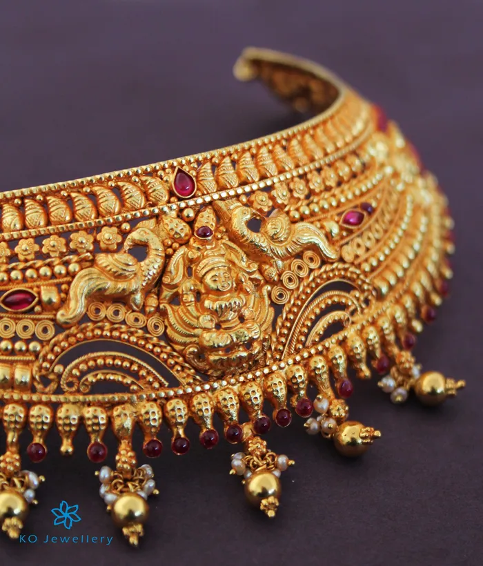 Silversmith Necklaces The Snigdha Silver Bridal Lakshmi Necklace