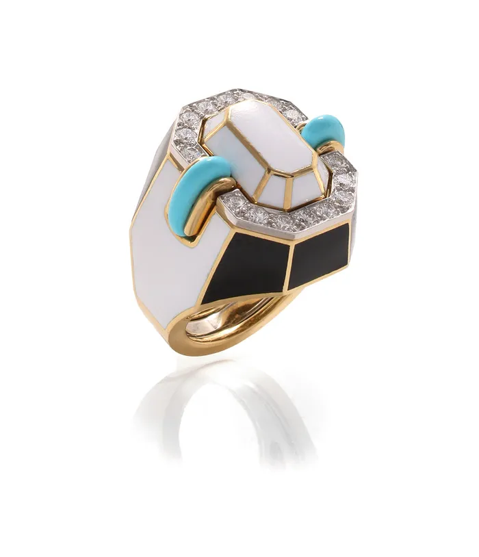 Small Facet Ring Turquoise David Webb Rings