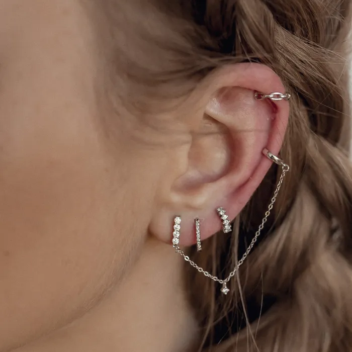 Starlight Ear Cuff Sterling Silver Hey Happiness Earrings Starlight Ear Cuff Sterling Silver Hey Happiness Earrings