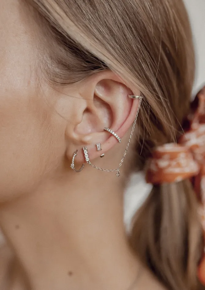 Starlight Ear Cuff Sterling Silver Hey Happiness Earrings Starlight Ear Cuff Sterling Silver Hey Happiness Earrings