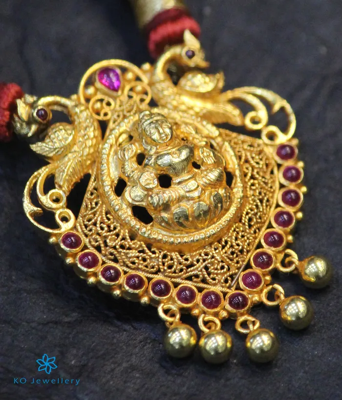 The Padmamukhi Silver Antique Necklace Red Silversmith Necklaces