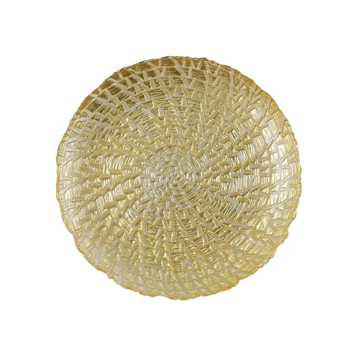 Vietri Rufolo Glass Gold Crocodile Salad Plate 85D Side Dish Dinnerware Dish Vietri PreStyled Sets Vietri Rufolo Glass Gold Crocodile Salad Plate 85D Side Dish Dinnerware Dish Vietri PreStyled Sets