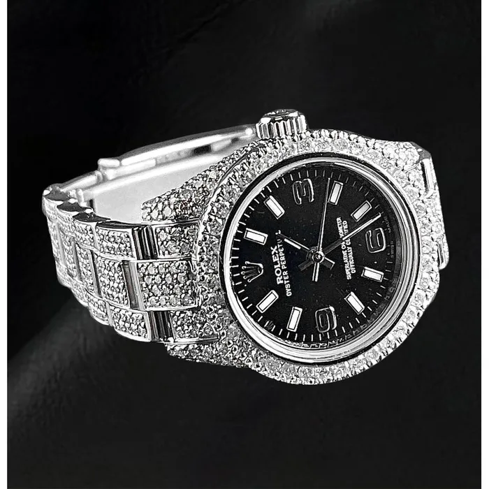 Watches HarryChadEntcom Rolex Oyster Perpetual 26mm 10ct Iced Genuine Diamonds Ladies Watch Watches HarryChadEntcom Rolex Oyster Perpetual 26mm 10ct Iced Genuine Diamonds Ladies Watch