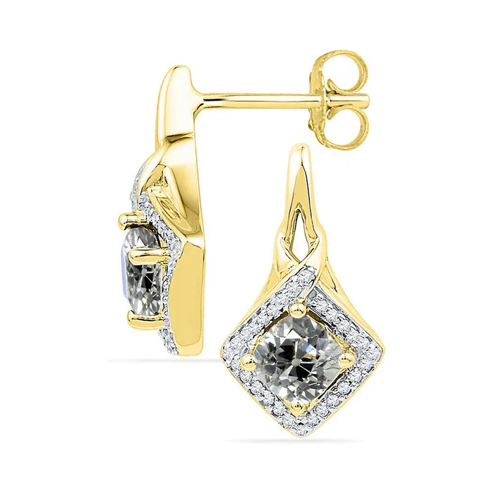 Yellow Gold Natural Earth Mined Diamond Stud Cushion and Round Old Cut Earrings 6 Carats HarryChadEntcom Earrings Yellow Gold Natural Earth Mined Diamond Stud Cushion and Round Old Cut Earrings 6 Carats HarryChadEntcom Earrings