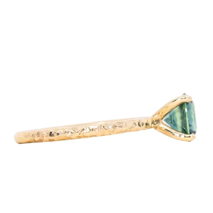 154ct Round Montana Sapphire Evergreen Carved Solitaire in 18k Yellow Gold Ran PreStyled Sets