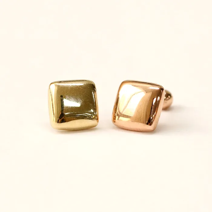14K Gold Bold Square Cartilage Earring 18G16G MinimalBijoux Earrings