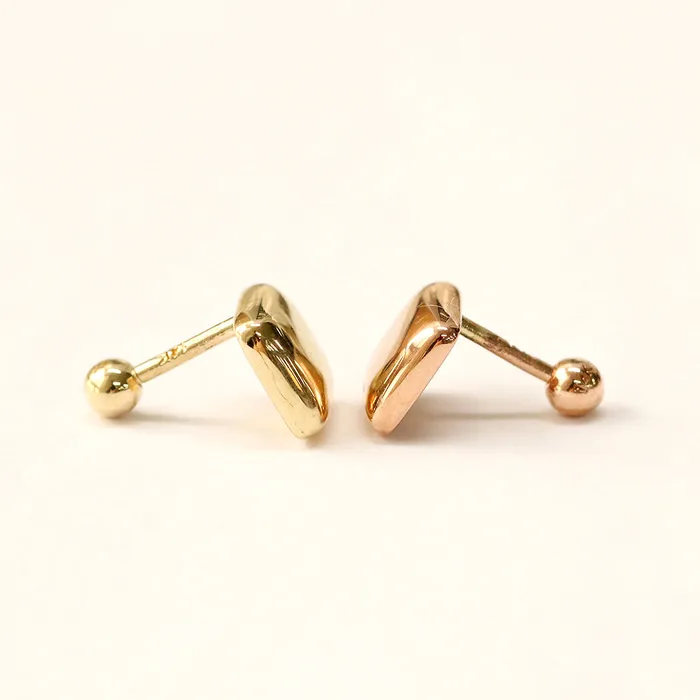 14K Gold Bold Square Cartilage Earring 18G16G MinimalBijoux Earrings