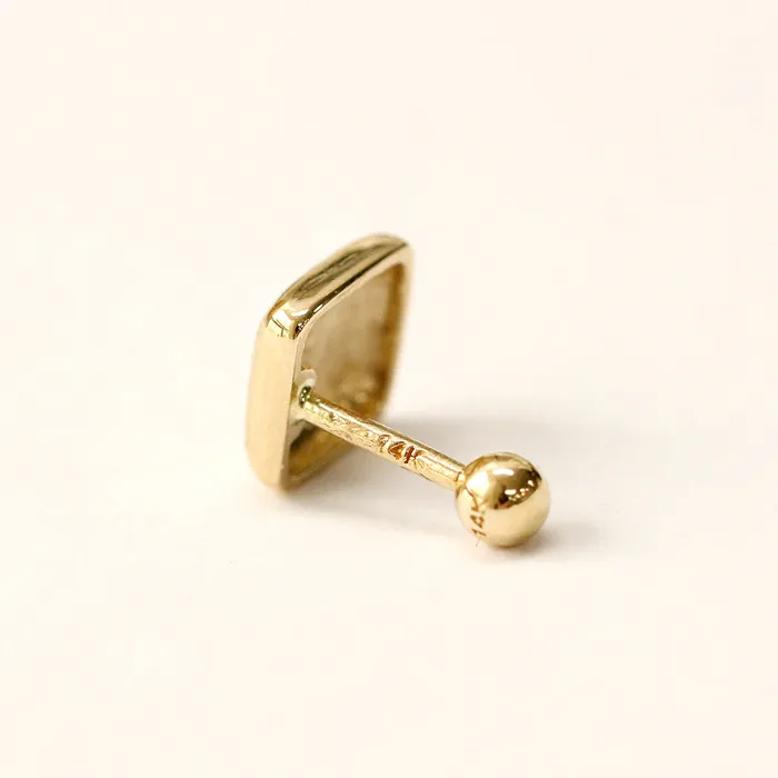 14K Gold Bold Square Cartilage Earring 18G16G MinimalBijoux Earrings