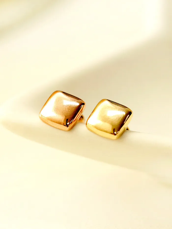 14K Gold Bold Square Cartilage Earring 18G16G MinimalBijoux Earrings