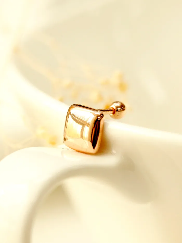 14K Gold Bold Square Cartilage Earring 18G16G MinimalBijoux Earrings