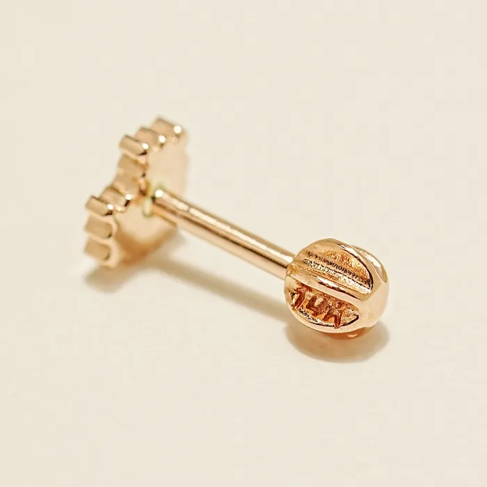 14K Gold Enamel Pixel Heart Cartilage Earring 18G16G MinimalBijoux Earrings
