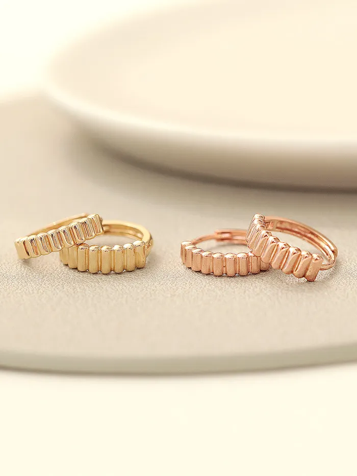 14K Gold Gear Hoop Earring MinimalBijoux Earrings