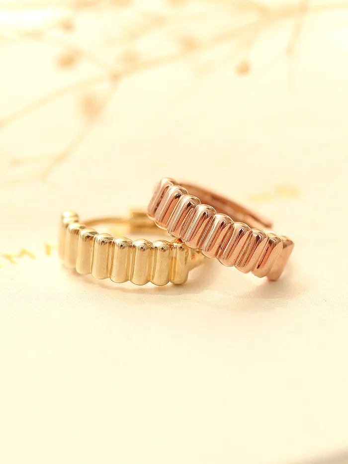 14K Gold Gear Hoop Earring MinimalBijoux Earrings