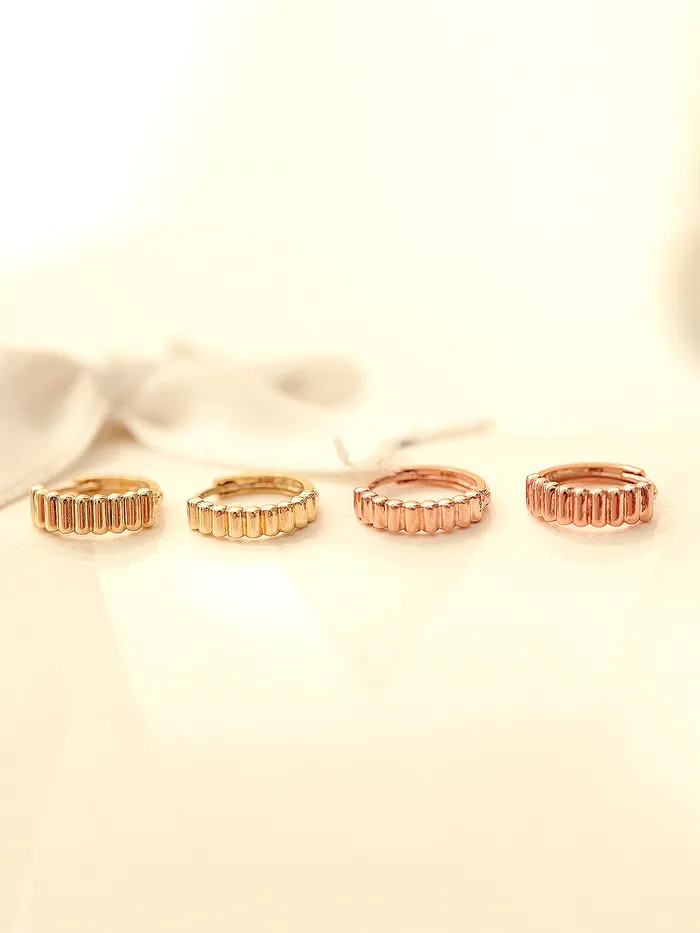 14K Gold Gear Hoop Earring MinimalBijoux Earrings