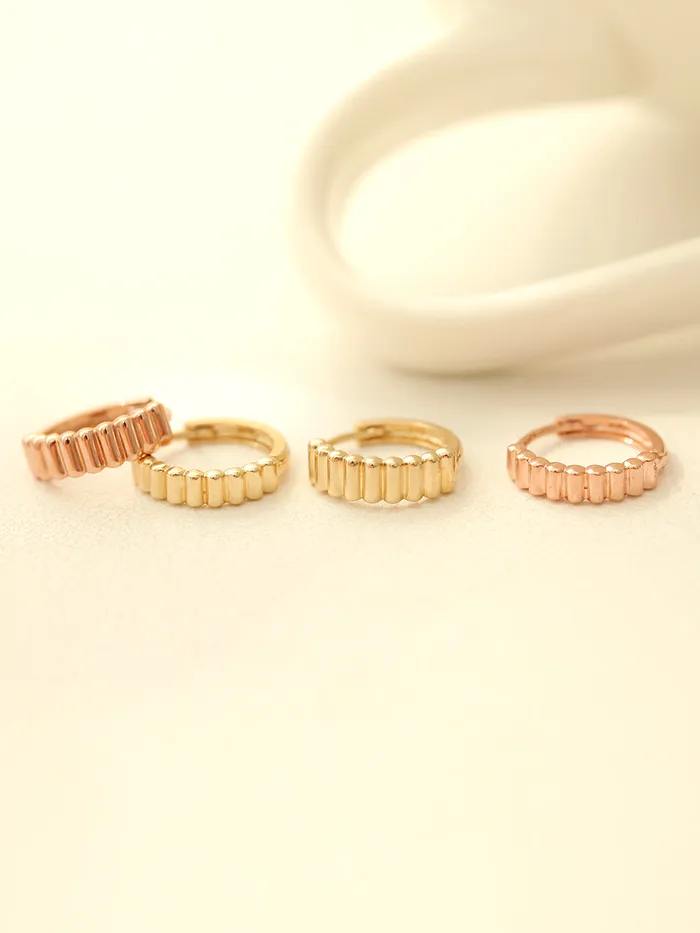 14K Gold Gear Hoop Earring MinimalBijoux Earrings