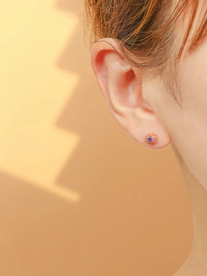 14K Gold Hurricane CZ Labret Piercing 18g16g MinimalBijoux PreStyled Sets