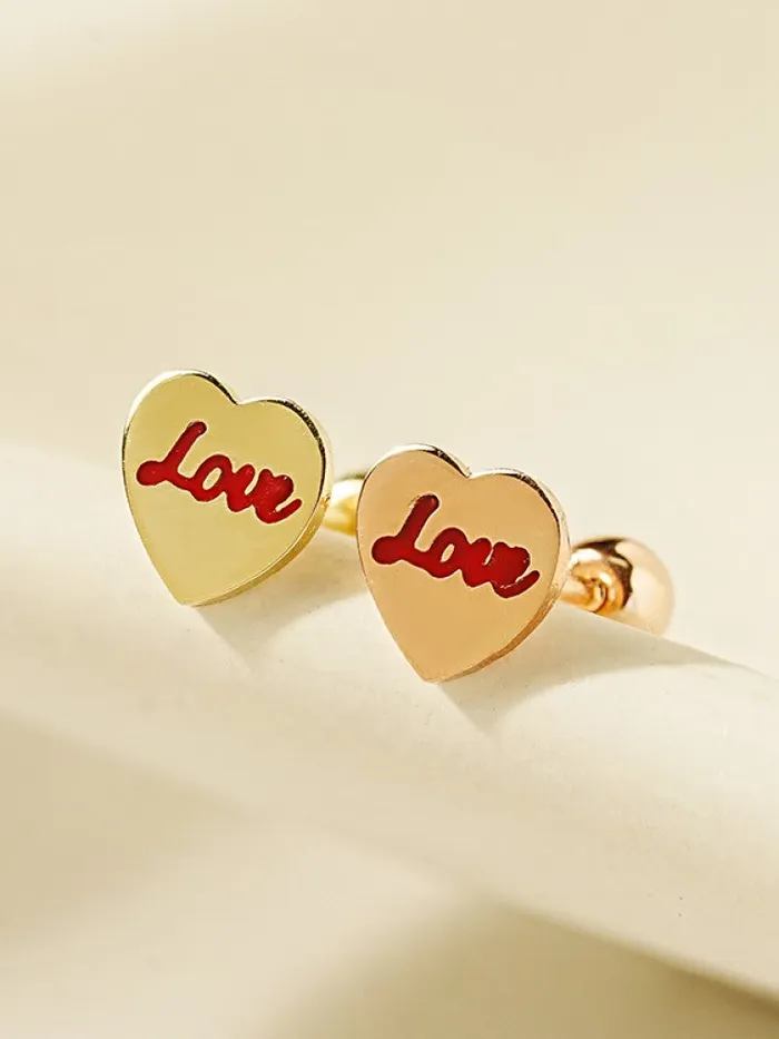 14K Gold Kitsch Love Cartilage Earring 20G MinimalBijoux Earrings