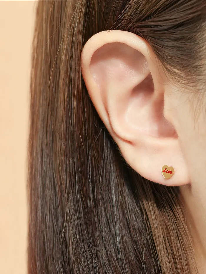 14K Gold Kitsch Love Cartilage Earring 20G MinimalBijoux Earrings