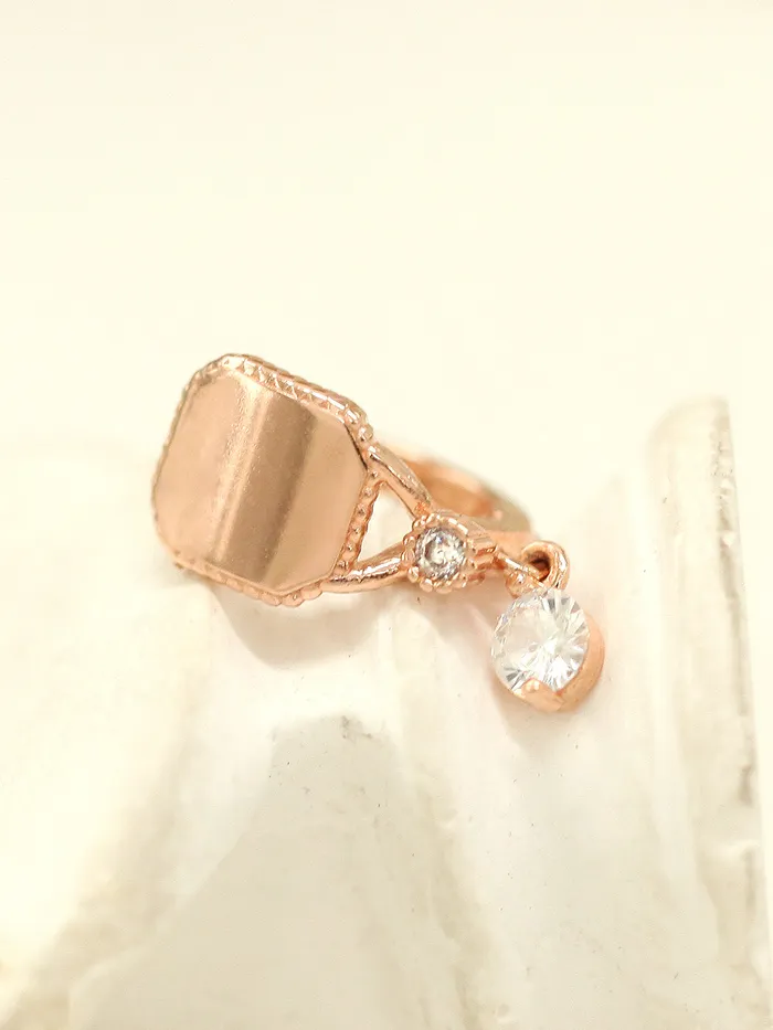 14K Gold Oval Square Cubic Hoop Earring MinimalBijoux Earrings