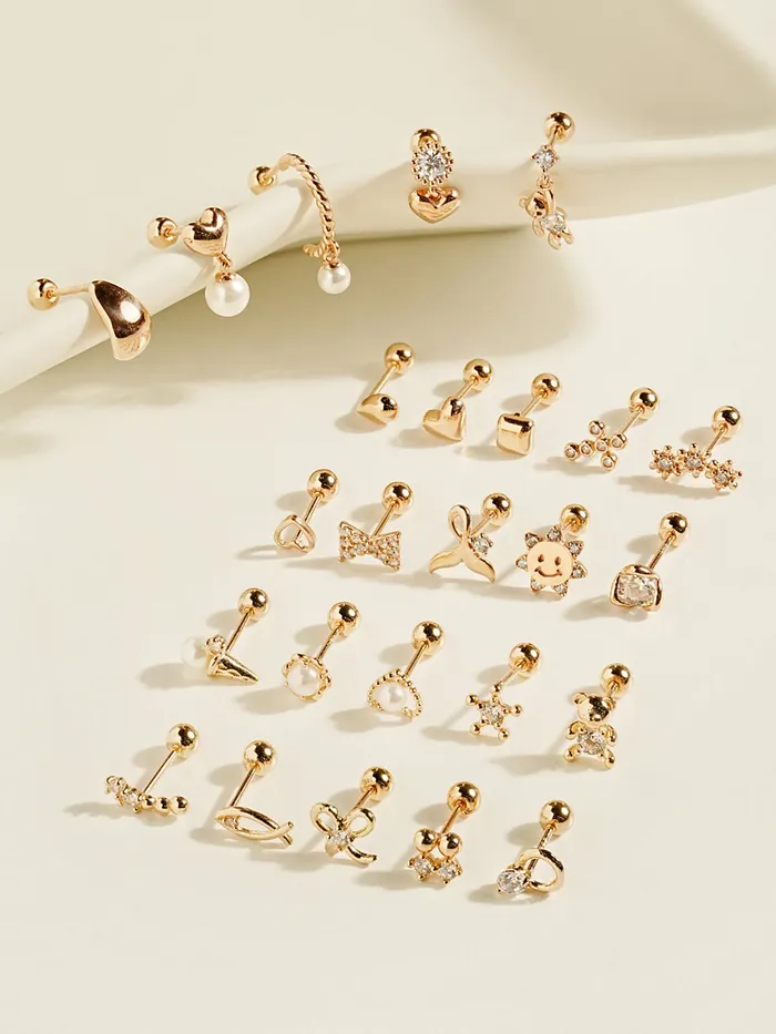 14K Gold Twin Dot Cartilage Earring 20G MinimalBijoux Earrings
