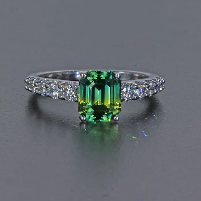 14k White Gold BiColor GreenYellow Sapphire Ring 256 Carats Moriartys Gem Art Rings 14k White Gold BiColor GreenYellow Sapphire Ring 256 Carats Moriartys Gem Art Rings