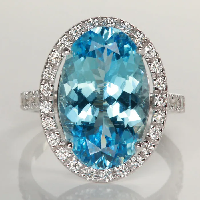 14K White Gold Oval Aquamarine and Diamond Halo Ring 563cts Moriartys Gem Art Rings 14K White Gold Oval Aquamarine and Diamond Halo Ring 563cts Moriartys Gem Art Rings