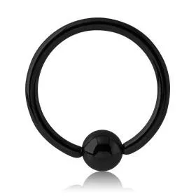 18g Black Fixed Bead Ring Tulsa Body Jewelry Rings