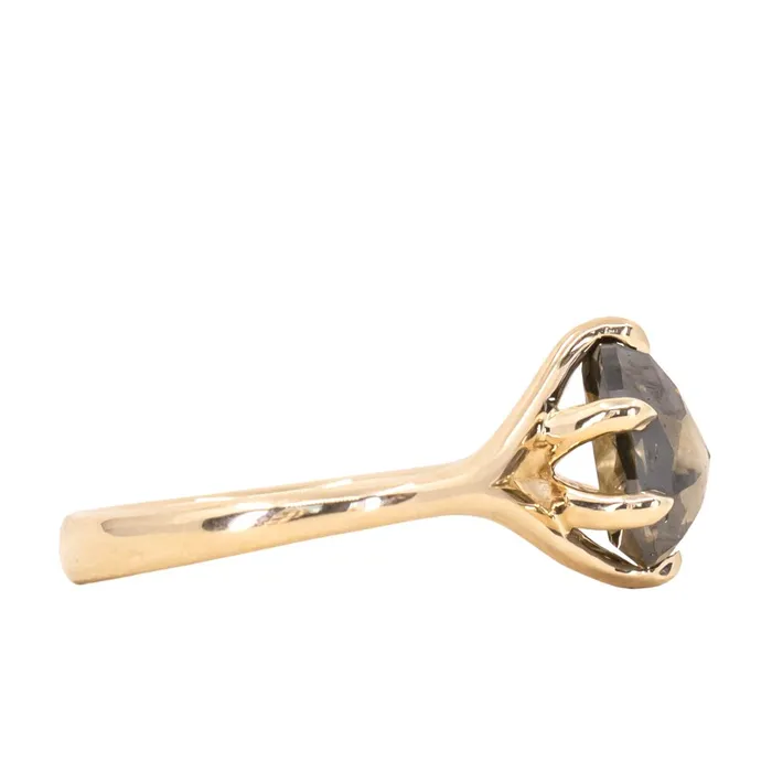 223ct Pear Rosecut Diamond Low Profile Six Prong Split Shank Solitaire in 14k Yellow Gold Anueva Jewelry Earrings