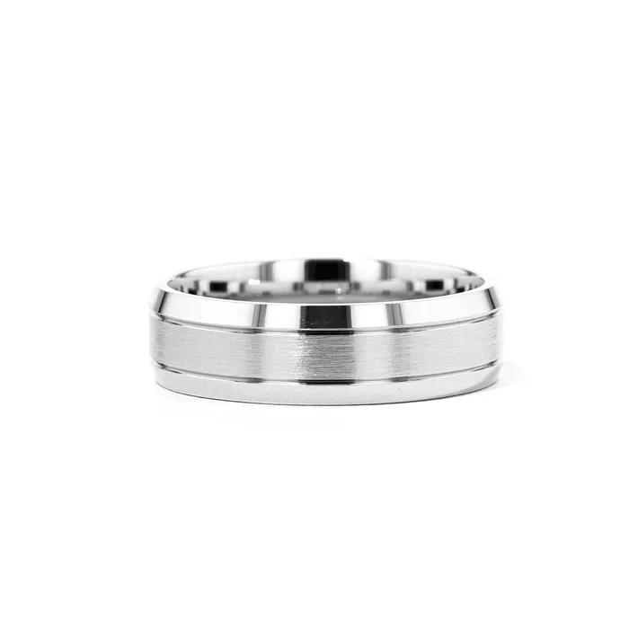 65mm Satin Finish Bevel Edge Gold Ring Princess Bride Diamonds Rings