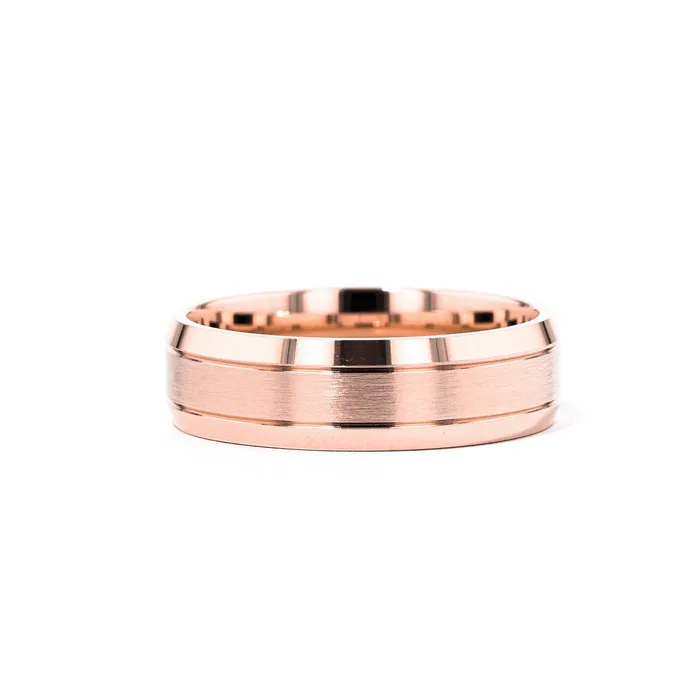 65mm Satin Finish Bevel Edge Gold Ring Princess Bride Diamonds Rings