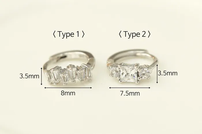 925 Silver Cubic Hoop Earring MinimalBijoux Earrings