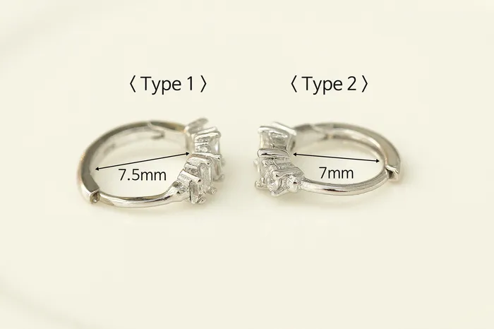 925 Silver Cubic Hoop Earring MinimalBijoux Earrings