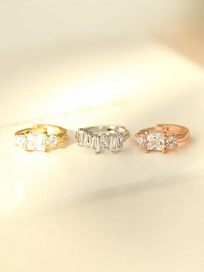 925 Silver Cubic Hoop Earring MinimalBijoux Earrings
