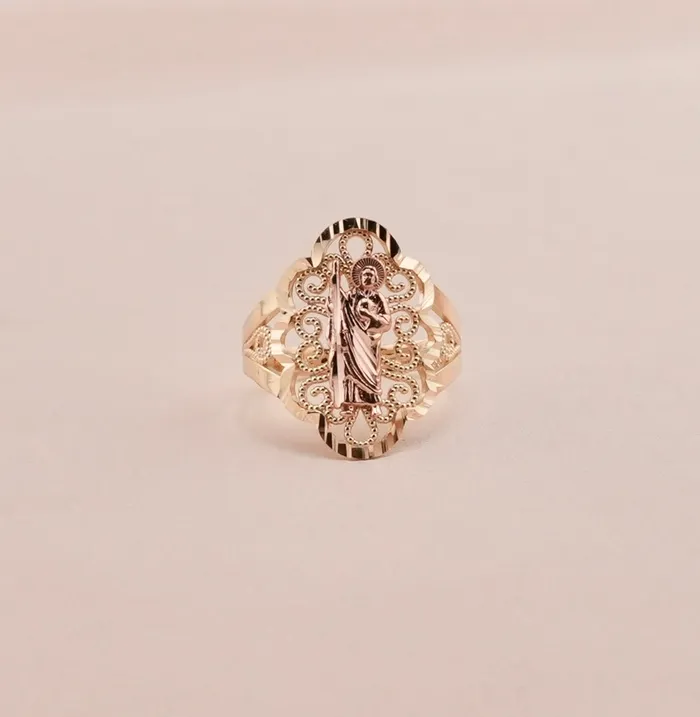 AB and J Rings 14K Gold San Judas Womens Ring RG1799