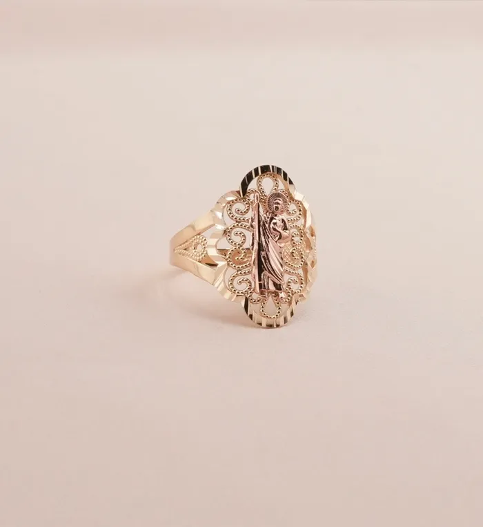 AB and J Rings 14K Gold San Judas Womens Ring RG1799 AB and J Rings 14K Gold San Judas Womens Ring RG1799