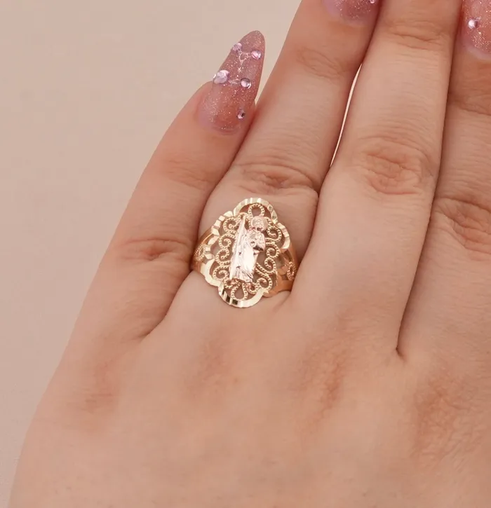 AB and J Rings 14K Gold San Judas Womens Ring RG1799 AB and J Rings 14K Gold San Judas Womens Ring RG1799